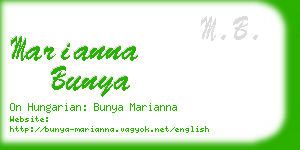 marianna bunya business card